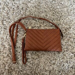Chic Chevron Brown Crossbody Bag